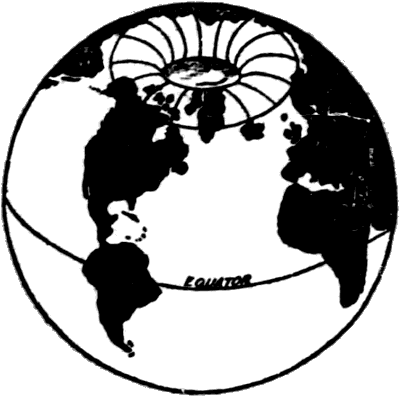 Globe with opening at northern 'pole'